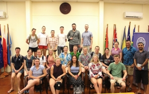  Visiting students learn about food systems in Samoa